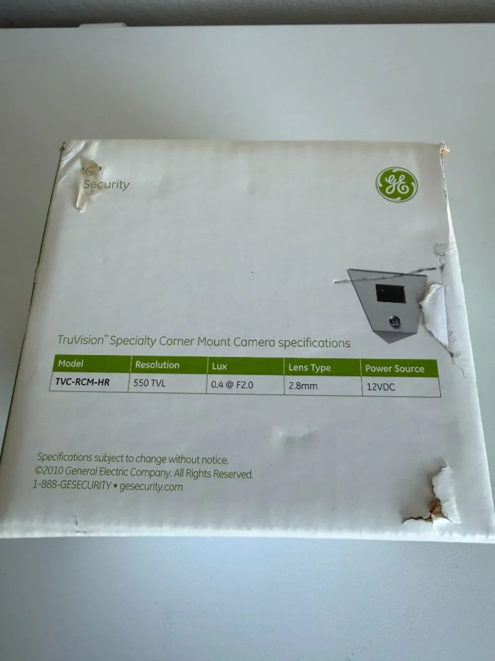 GE Security TruVision High Resolution Corner Mount Camera
